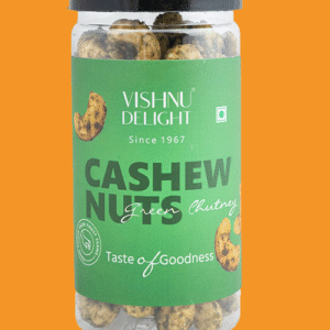 Vishnu Delight Green Chutney Cashew Jar – Spicy & Crunchy Snack in 85g