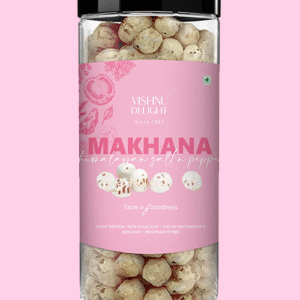Himalayan Salt & Pepper Flavoured Makhana – Lightly Spiced & Crunchy Snack (90g Jar)