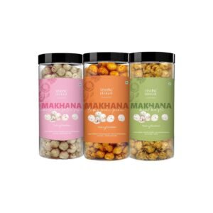 Organic Makhana Combo – Spicy Peri Peri, Mint Masti & Himalayan Salt