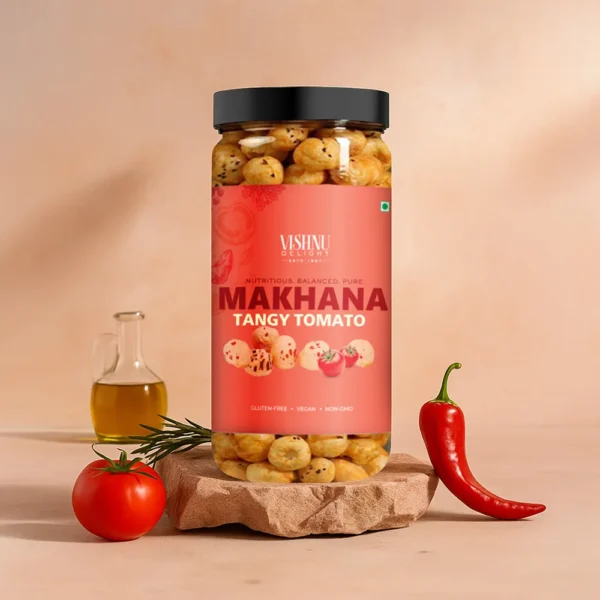 90 gm Jar of Tangy Tomato Flavoured Fox Nuts