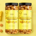 Vishnu Delight Flavoured Cheese & Herbs Organic Makhana Jar, 80g Each Pack of 2