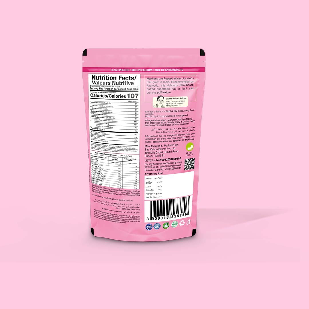 Organic roasted makhana online shop Himalayan salt pepper pack