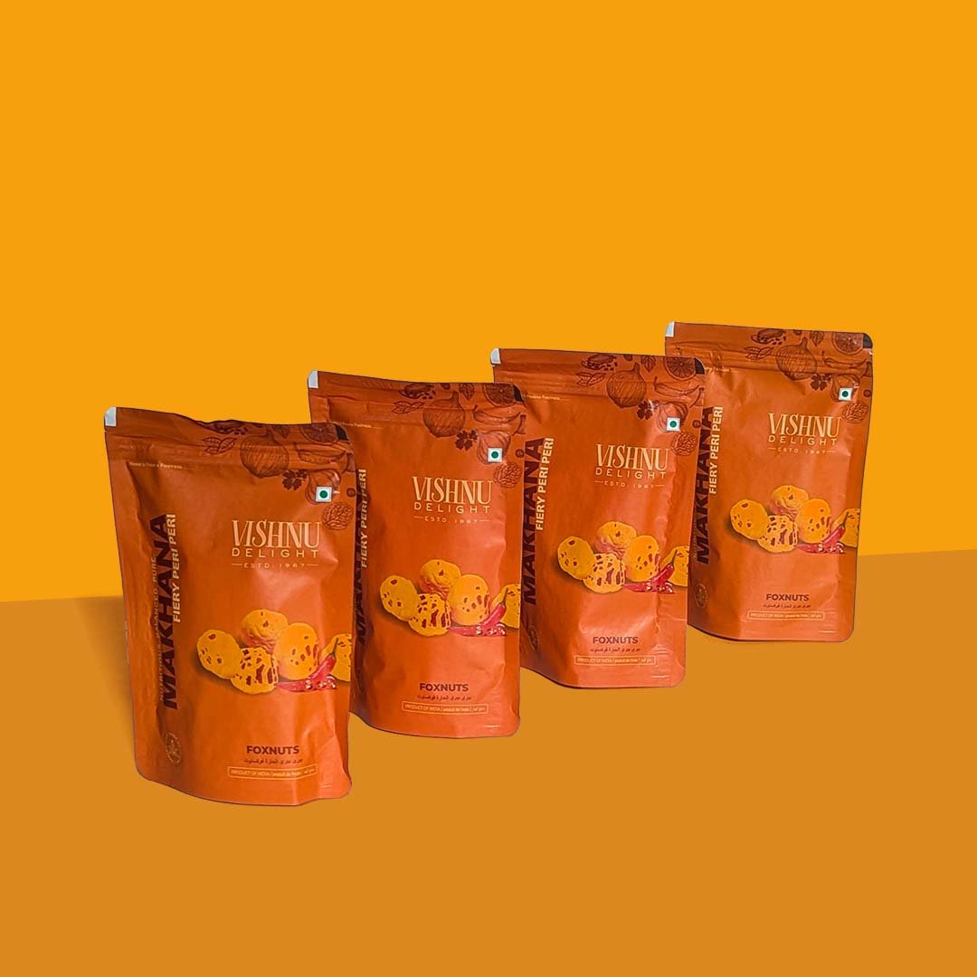 Buy peri peri organic roasted makhana online from Vishnu Delight