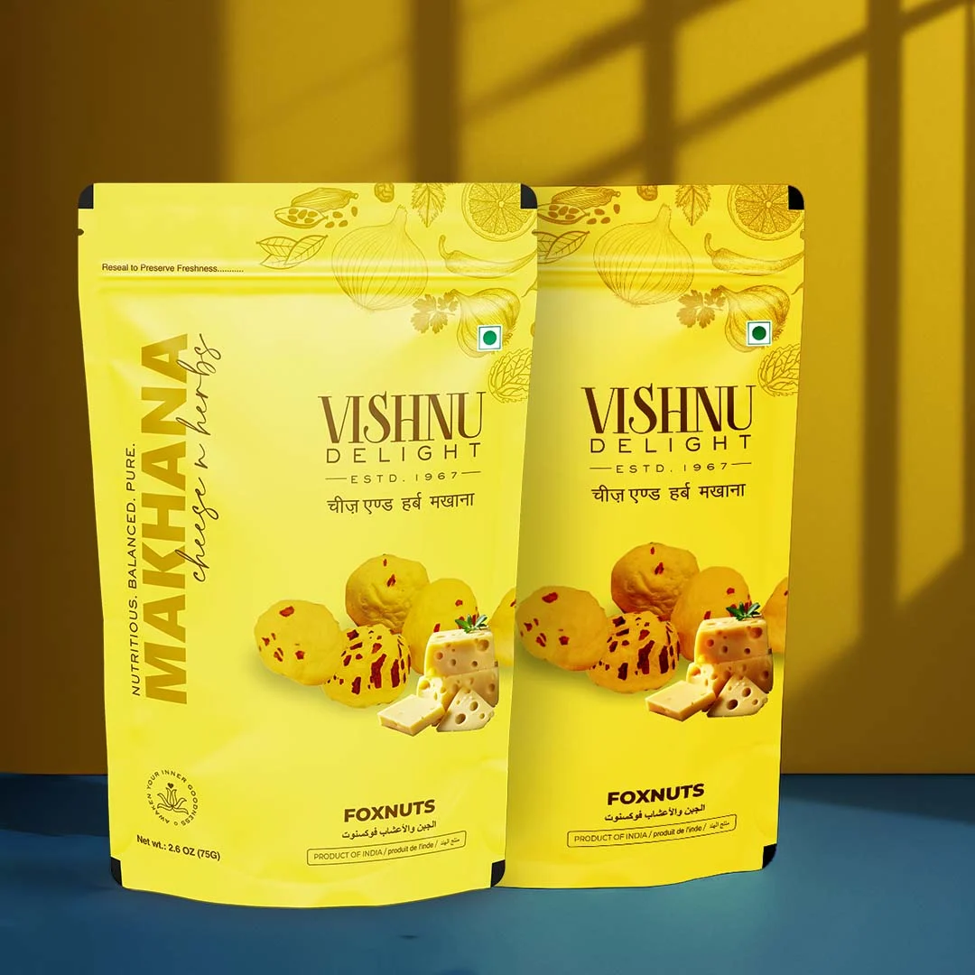 Organic Makhana Cheese & Herbs – Twin Pouch for Healthy Snacking