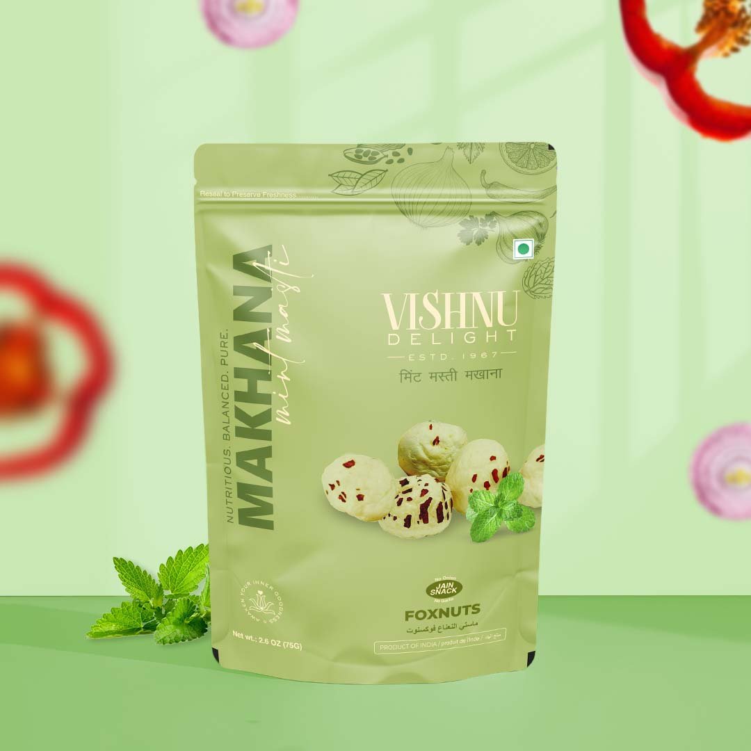 Vishnu Delight Mint Masti Flavoured Makhana – 60 gm