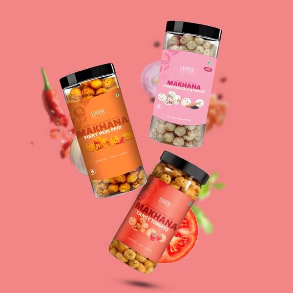 Crunchy Indian Spiced Makhana Combo Pack 3 Flavours 90g Each