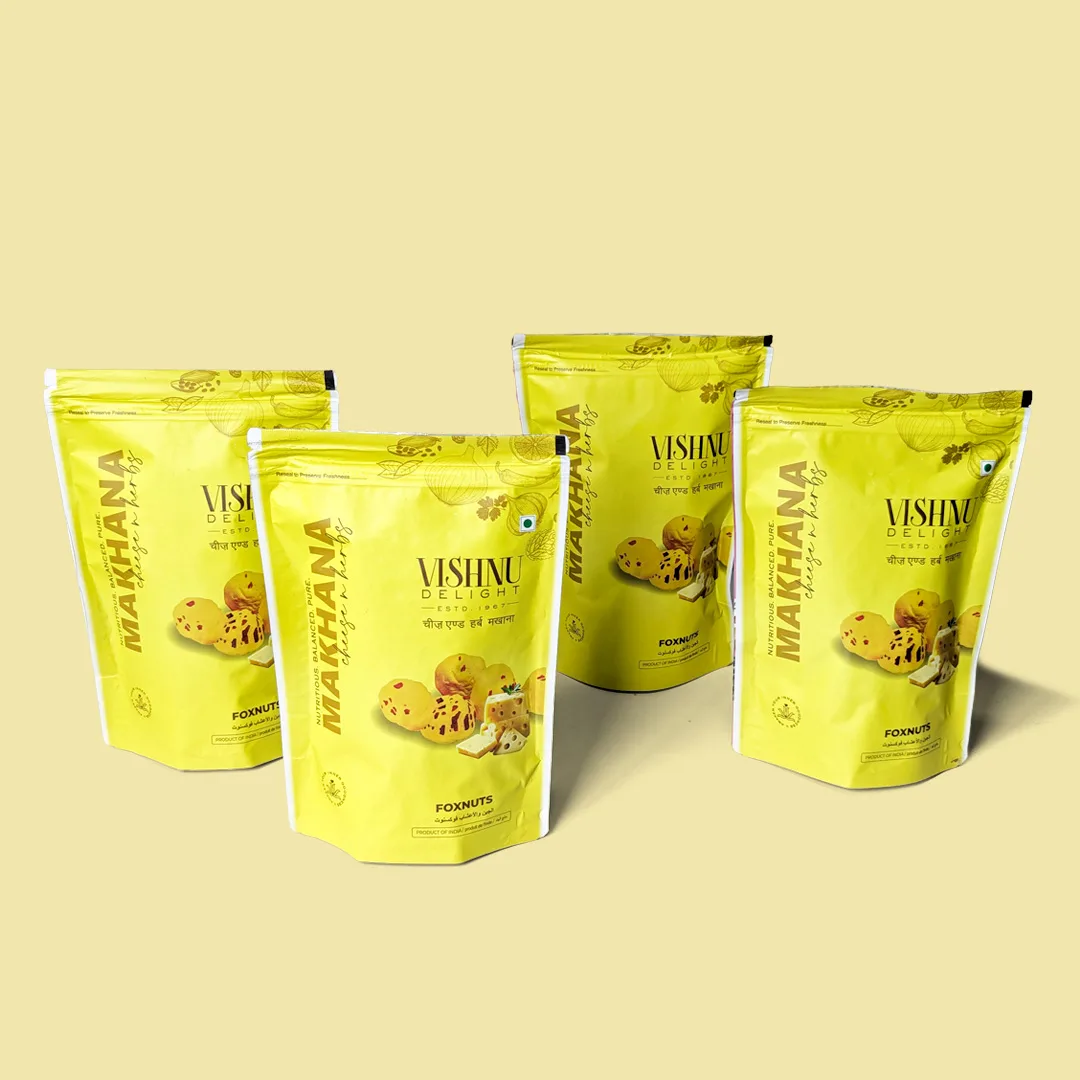 Healthy Cheese & Herbs Flavoured Fox Nuts – 4 Pouch Pack 60g