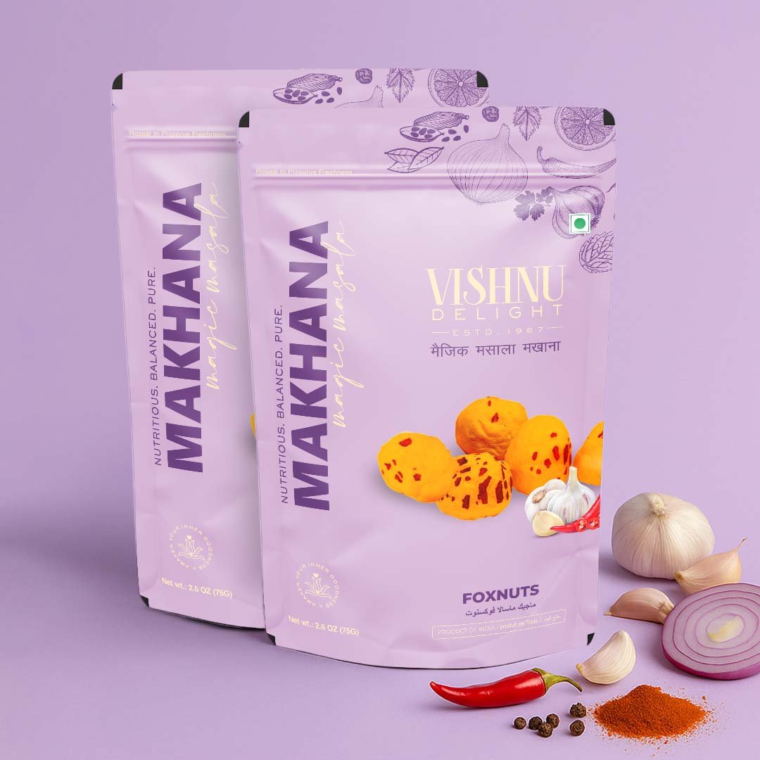 Organic roasted makhana spicy magic masala for healthy lifestyle