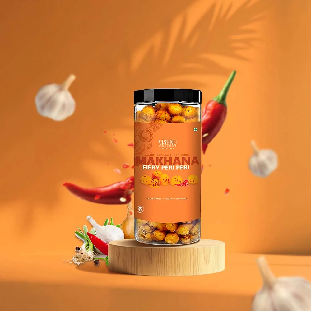 Fox Nuts Seasoned with Lime and Peri Peri – 90 gm Jar