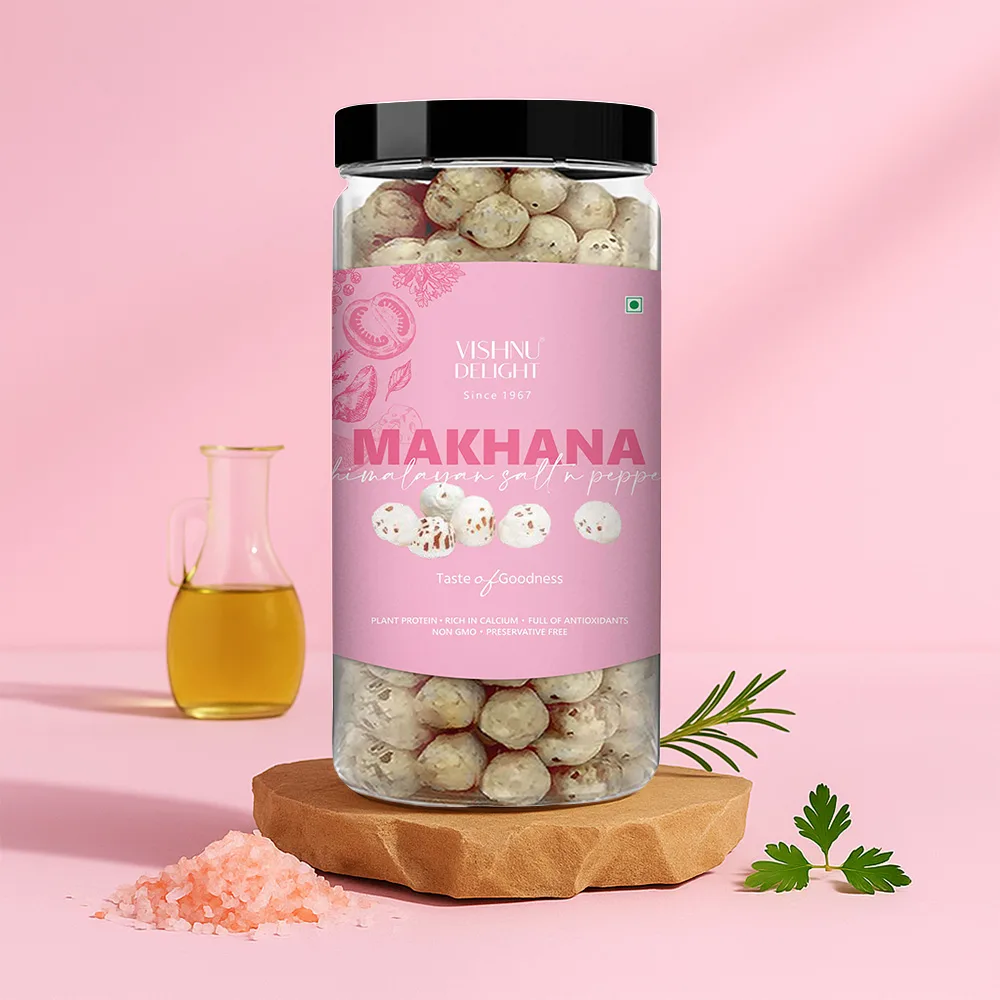 Roasted Makhana with Himalayan Salt & Pepper – 90 gm Jar