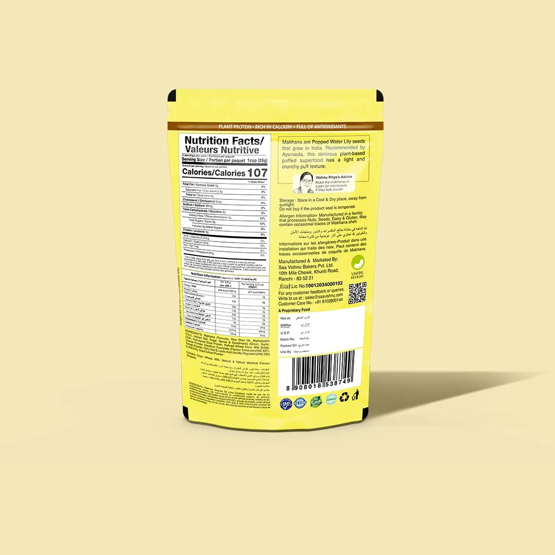 Pack of 2 – Organic Cheese & Herbs Makhana – 60g Each Pouch