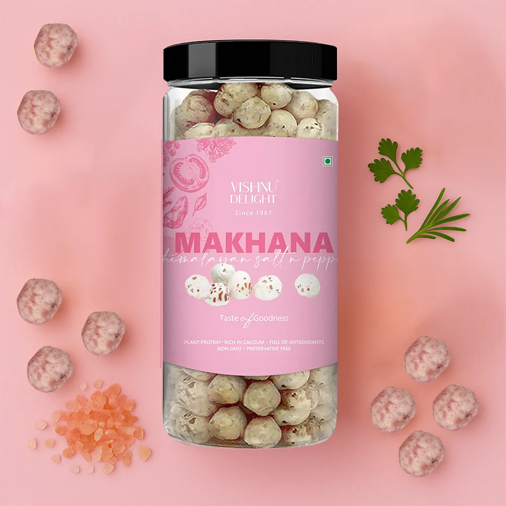 Savory Himalayan Salt & Pepper Makhana Snack in Jar