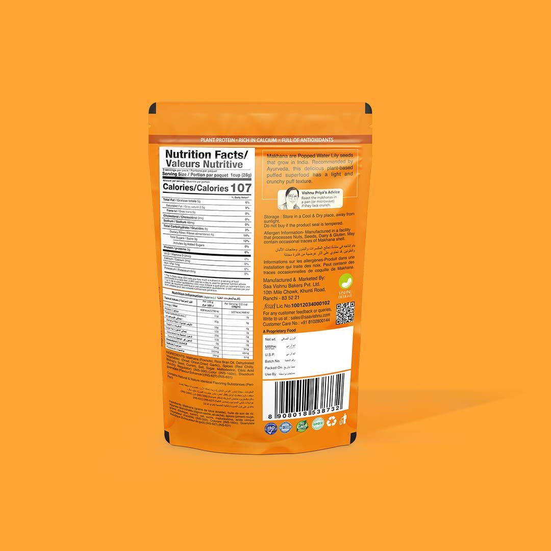 Buy peri peri roasted organic makhana spicy and crunchy snack