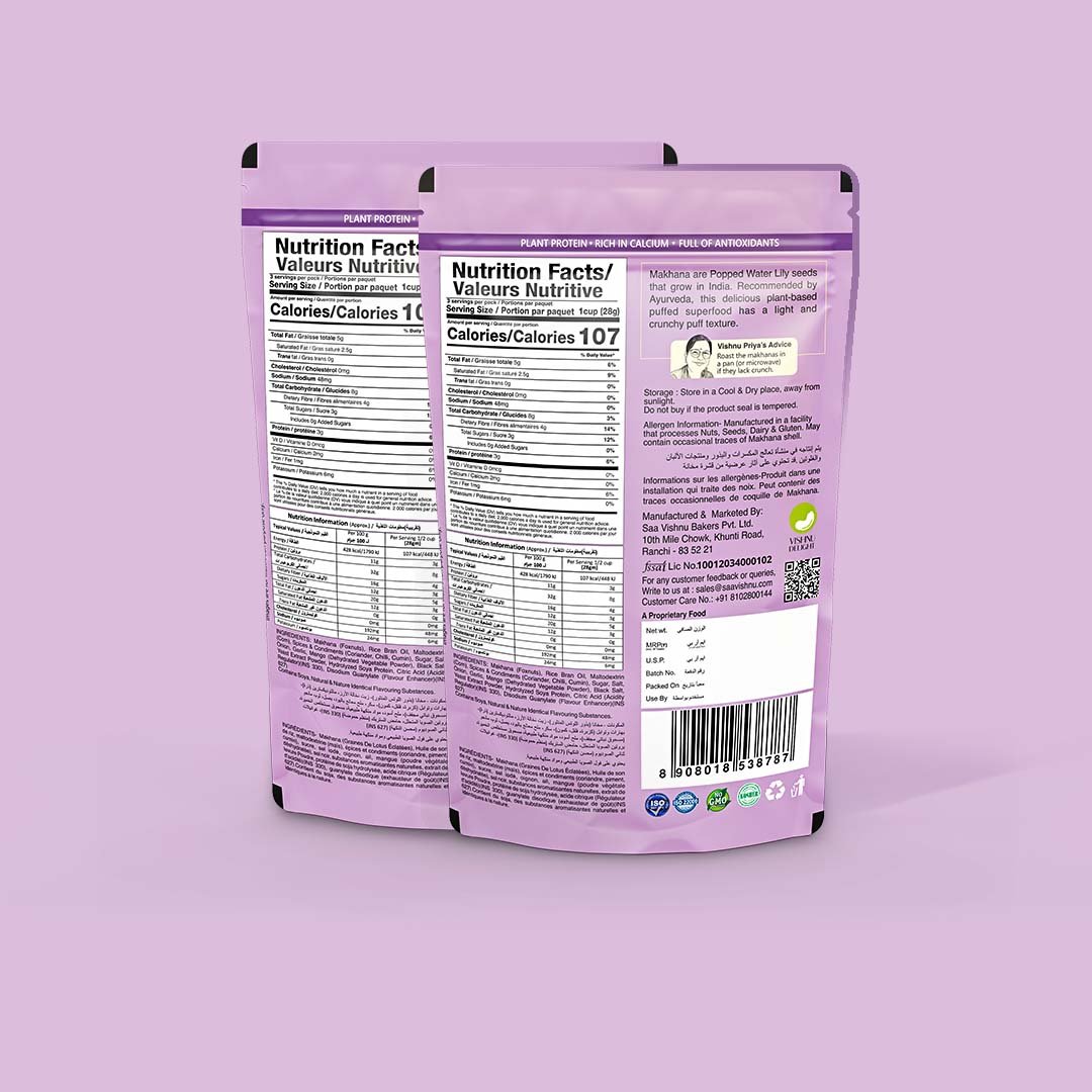 Delicious roasted fox nuts magic masala flavor snack pack