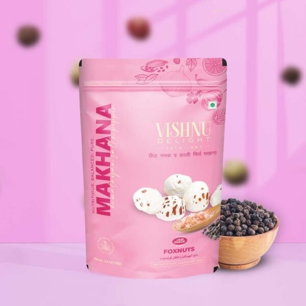 Vishnu Delight Salt & Pepper Makhana – 60 gm Pouch