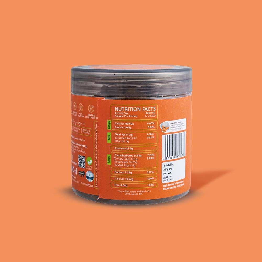 Healthy kishmish jar rich in iron and fiber